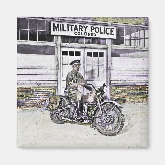 Zwarte Motorfietspolitie ww2 Magneet (Voorkant)