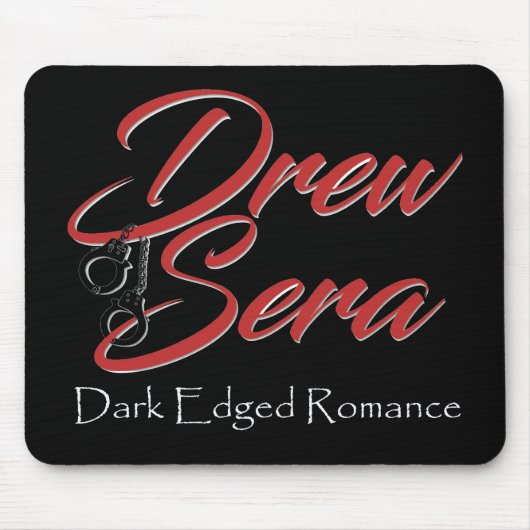 Zwarte mousepad met Drew Sera's logo Muismat (Voorkant)