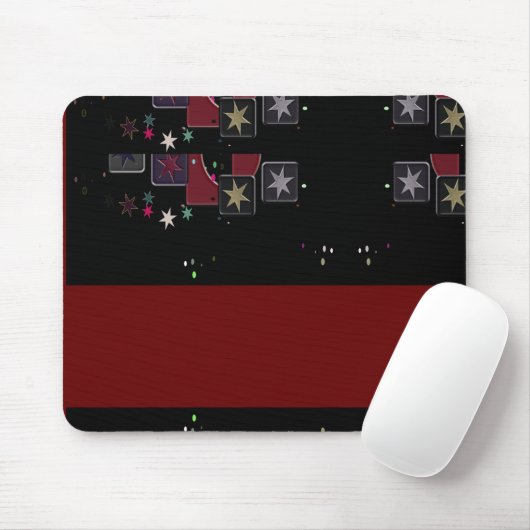 Zwarte Mousepad Sterren Muismat (Met muis)