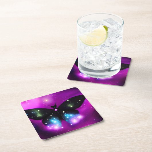 Zwarte mousserende boter kartonnen onderzetters (Insitu)