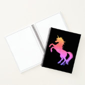Zwarte mousserende Sunset Unicorn-laptop van Mei Y Notitieboek (Binnen)