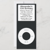 Zwarte MP3 Player-feestdag Kaart (Voorkant)