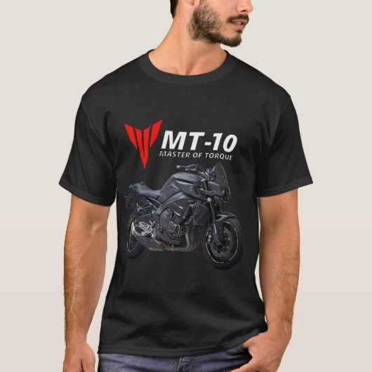 Zwarte MT-10 motorfiets T-shirt (Voorkant)