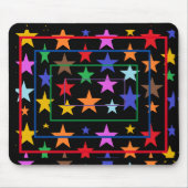 Zwarte Muismat met gekleurde sterren overal (Voorkant)