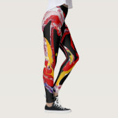 Zwarte, multi-kleurenLeggings - "Crazy Heart" Leggings (Rechts)
