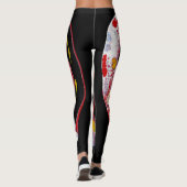Zwarte, multi-kleurenLeggings - "Crazy Heart" Leggings (Achterkant)