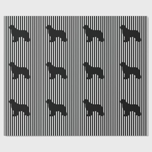 zwarte multi Newfoundland Honden Cadeaupapier (Vlak)