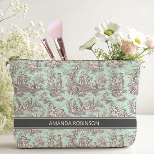  zwarte munt Toile de Jouy afgedrukt Etui