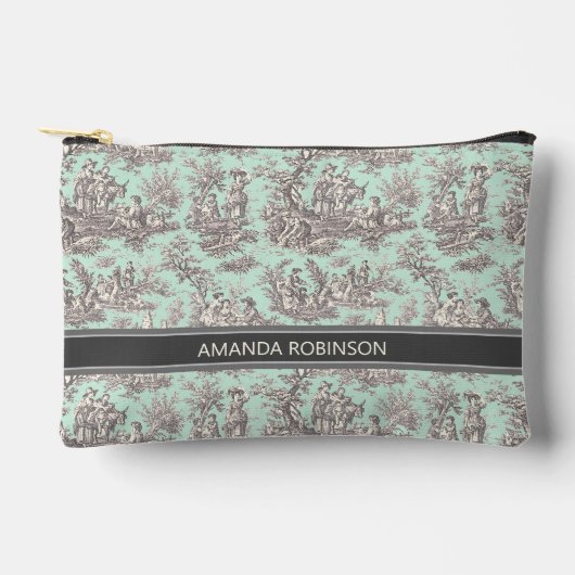  zwarte munt Toile de Jouy afgedrukt Etui (Voorkant)