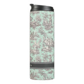  zwarte munt Toile de Jouy afgedrukt Thermosbeker (Geroteerd rechts)