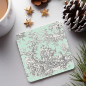  zwarte munt Toile de Jouy Pattern Stenen Onderzetter