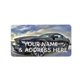 ZWARTE MUSCLE AUTO RETOURADRES ETIKETTEN