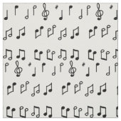 Zwarte Musical Notes lijnkunst Stof (Swatch)