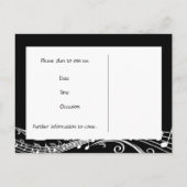 Zwarte Musical Vlinders Save The Date Aankondigingskaart (Achterkant)