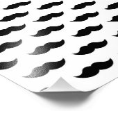 Zwarte Mustache Achtergrond Foto Afdruk (Hoek)