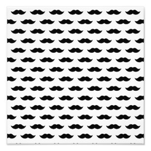 Zwarte Mustache Achtergrond Foto Afdruk