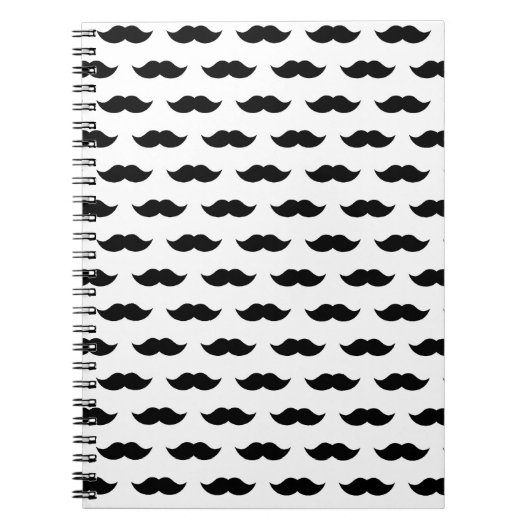 Zwarte Mustache Achtergrond Notitieboek (Voorkant)