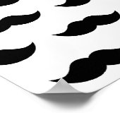Zwarte Mustache Achtergrond Poster (Hoek)