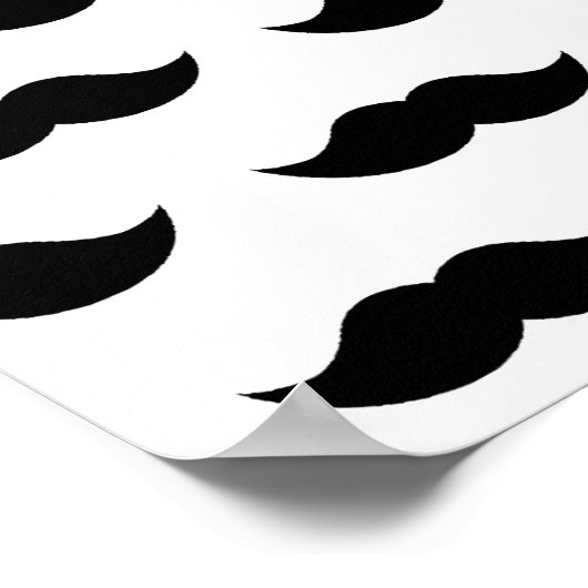 Zwarte Mustache Achtergrond Poster (Hoek)