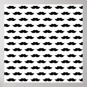 Zwarte Mustache Achtergrond Poster