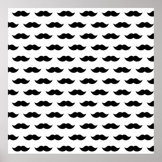 Zwarte Mustache Achtergrond Poster (Voorkant)