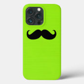 Zwarte Mustache op groene achtergrond Case-Mate iPhone Case (Achterkant)