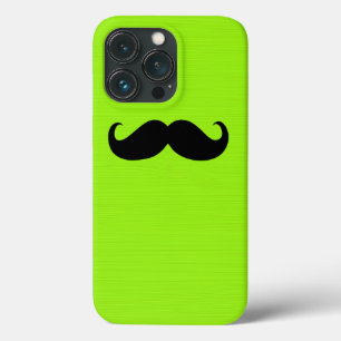 Zwarte Mustache op groene achtergrond Case-Mate iPhone Case