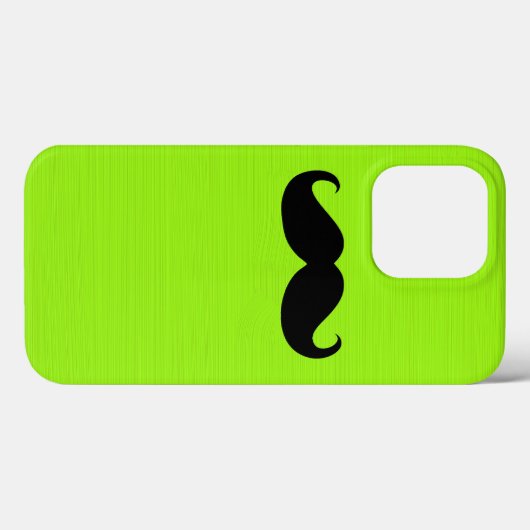 Zwarte Mustache op groene achtergrond Case-Mate iPhone Case (Achterkant (horizontaal))