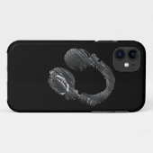 zwarte muziek deejay hoofdtelefoon Case-Mate iPhone case (Achterkant (horizontaal))