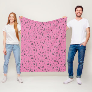 Zwarte muziek fleece deken