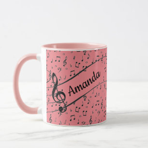 Zwarte muziek gepersonaliseerde koffiemok mok