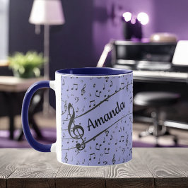 Zwarte muziek gepersonaliseerde koffiemok mok