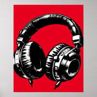 Zwarte muziek koptelefoons dans DJ 