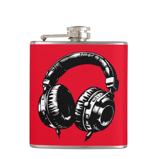 Zwarte muziek koptelefoons DJ Heupfles (Voorkant)