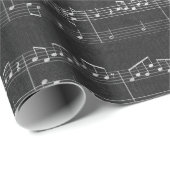 Zwarte Muziek Note Sheet Muziek Song Piano Musical Cadeaupapier (Rol Hoek)