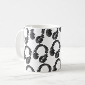 zwarte muziekhoofdtelefoon koffiemok (Voorkant links)