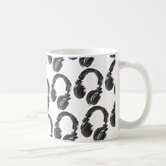 zwarte muziekhoofdtelefoon koffiemok (Rechts)