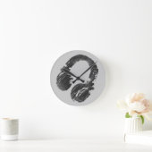 zwarte muziekhoofdtelefoon ronde klok (Huis)