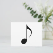 zwarte muzieknoot briefkaart (Staand voorkant)