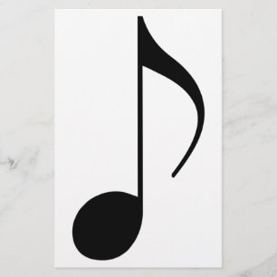 zwarte muzieknoot briefpapier