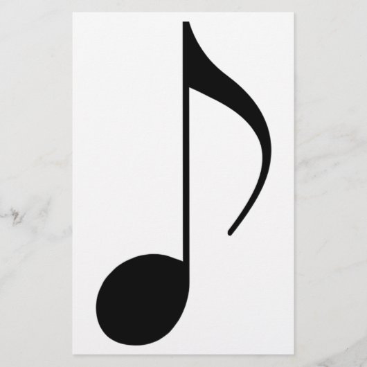 zwarte muzieknoot briefpapier (Voorkant)