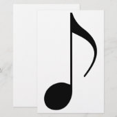 zwarte muzieknoot briefpapier (Voorkant / Achterkant)