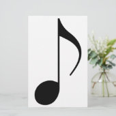 zwarte muzieknoot briefpapier (Staand voorkant)