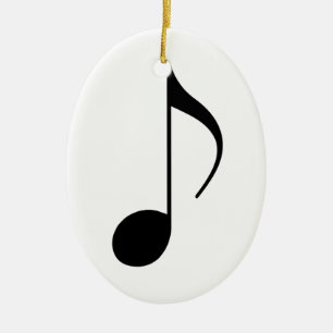 zwarte muzieknoot keramisch ornament
