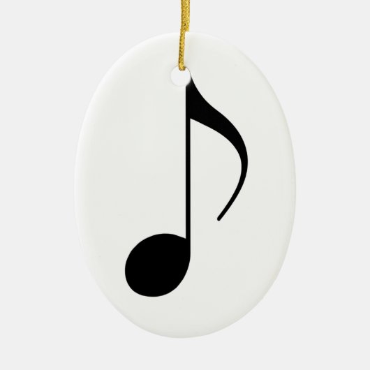 zwarte muzieknoot keramisch ornament (Voorkant)