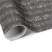  zwarte muzieknoot Pattern Musician Tissue Cadeaupapier (Rol Hoek)
