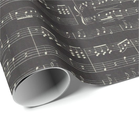  zwarte muzieknoot Pattern Musician Tissue Cadeaupapier (Rol Hoek)