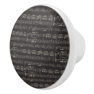zwarte muzieknoot Pattern Musicus Keramische Knop
