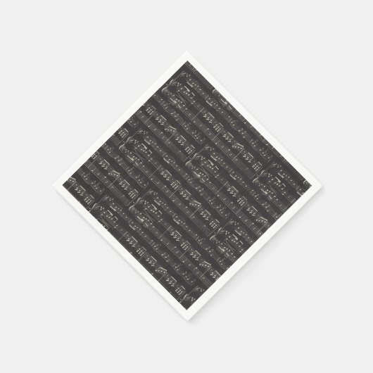  zwarte muzieknoot Pattern Musicus Servet (Hoek)