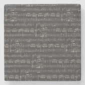  zwarte muzieknoot Pattern Musicus Stenen Onderzetter (Voorkant)